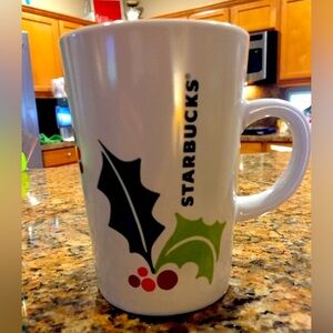 Vintage Starbucks Coffee Cup Mug Mistletoe 2011 Christmas